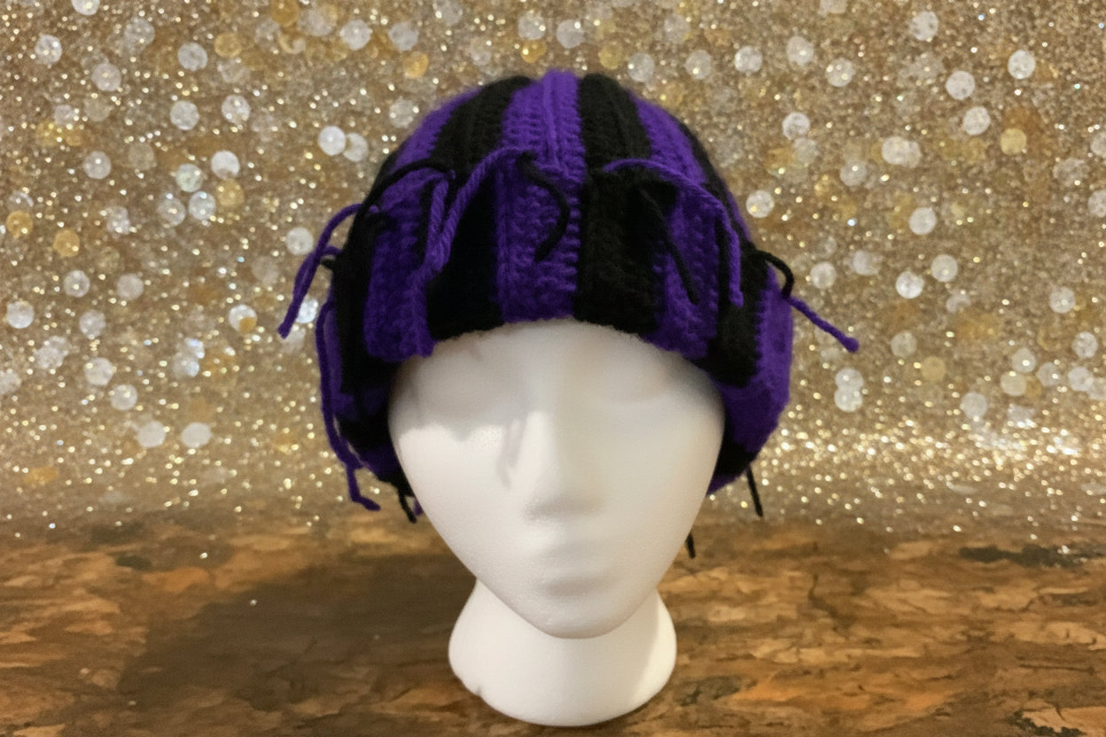 Beanie-Black&Purple